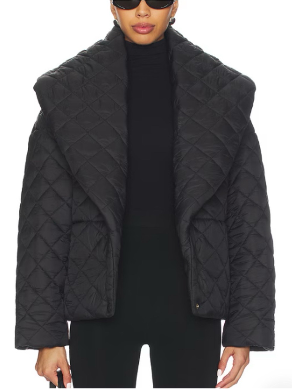 NWT Lamarque Melissa Quilted Black Puffer Coat XS